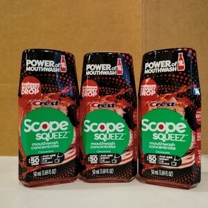 Lot of 3 Scope Squeez Mouthwash Concentrate, Cinnamint, 50mL Bottle